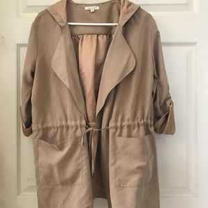 light khaki open utility jacket